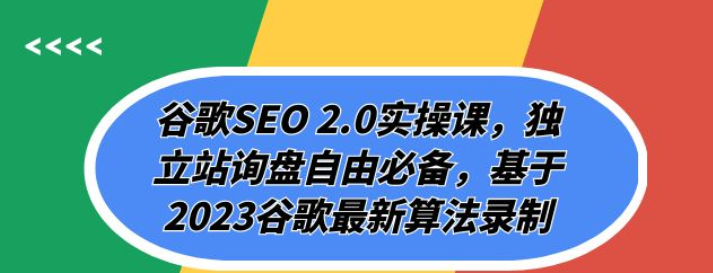 谷歌SEO 2.0实操课，独立站询盘自由必备，谷歌最新算法录制（94节课-SEO培训论坛-资源分享-6协议-村兔网